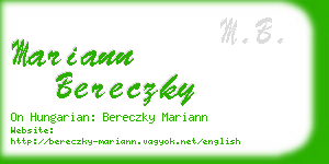 mariann bereczky business card